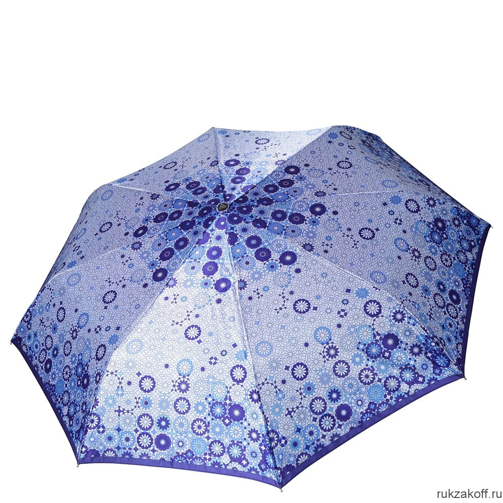 Женский зонт Fabretti S-18105-4 автомат, 3 сложения, сатин голубой