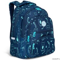 Рюкзак школьный GRIZZLY RG-262-7 котики на синем