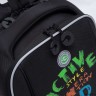Рюкзак школьный GRIZZLY RAf-393-2 черный - салатовый