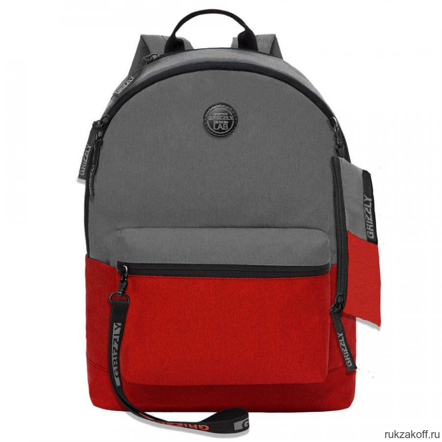Рюкзак Grizzly RXL-122-3 темно-серый - красный