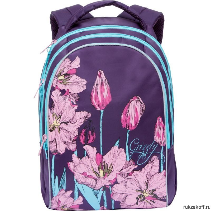 Школьный рюкзак Grizzly Tulip Purple RG-767-1