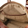 VOYAGER - Дорожная кожаная сумка-даффл с карманом сзади - Малый размер (Коричневый)