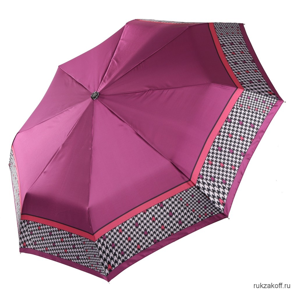 Женский зонт Fabretti UFS0034-5 автомат, 3 сложения, сатин розовый