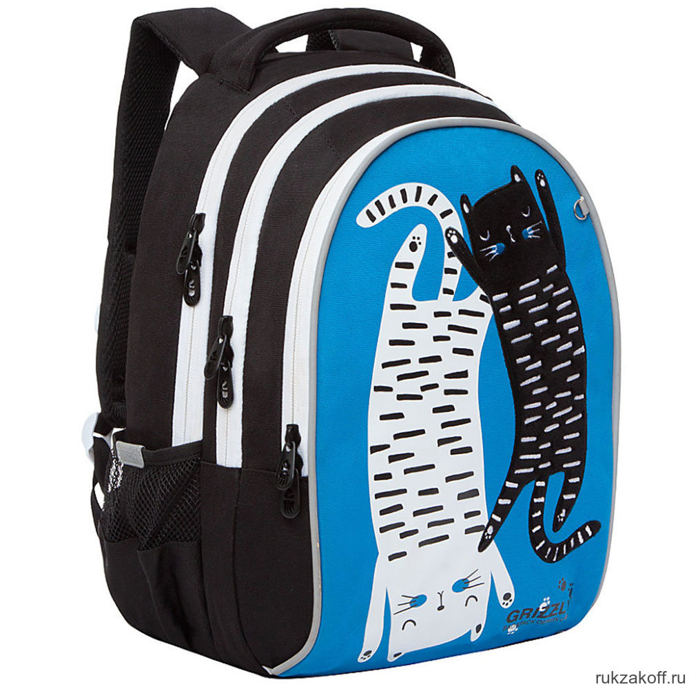 Рюкзак школьный Grizzly RG-168-2 голубой