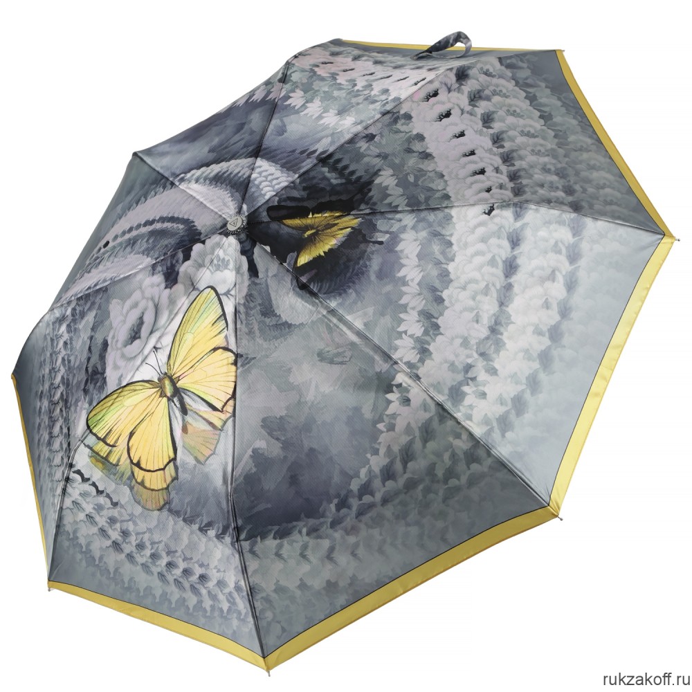 Женский зонт Fabretti UFLS0040-7 облегченный,  автомат, 3 сложения, сатин желтый