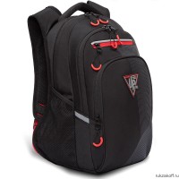 Рюкзак школьный GRIZZLY RB-250-2 черный - красный