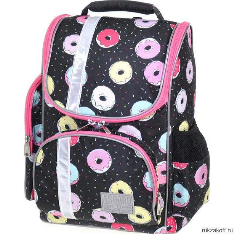 Школьный рюкзак Asgard Р-2401 Пончик черно-розовый