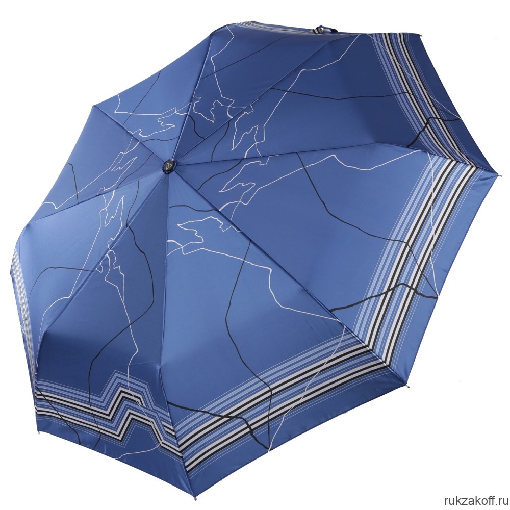 Женский зонт Fabretti UFS0039-8 автомат, 3 сложения, сатин синий