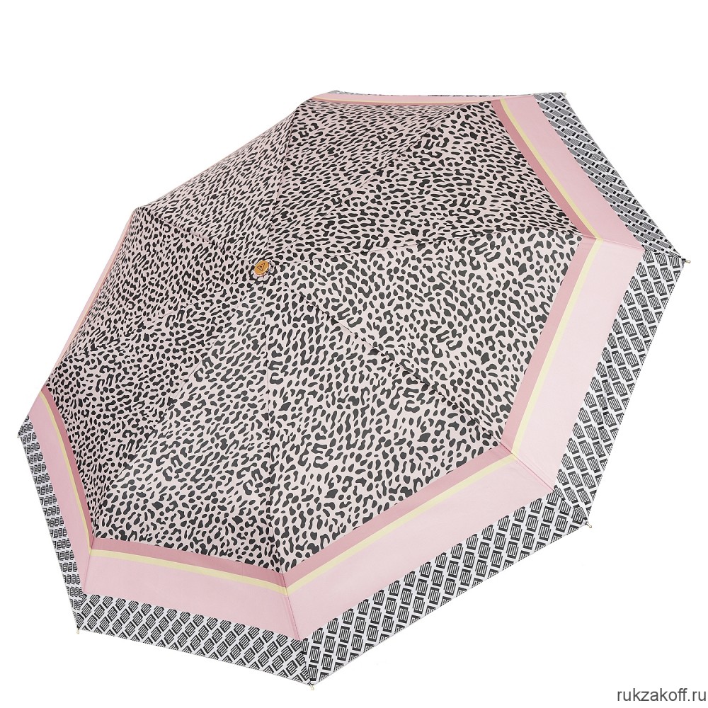Женский зонт Fabretti L-20281-5 облегченный автомат, 3 сложения, эпонж розовый