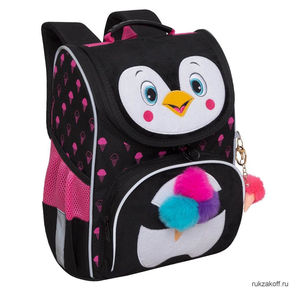 Рюкзак школьный с мешком GRIZZLY RAm-384-6 черный