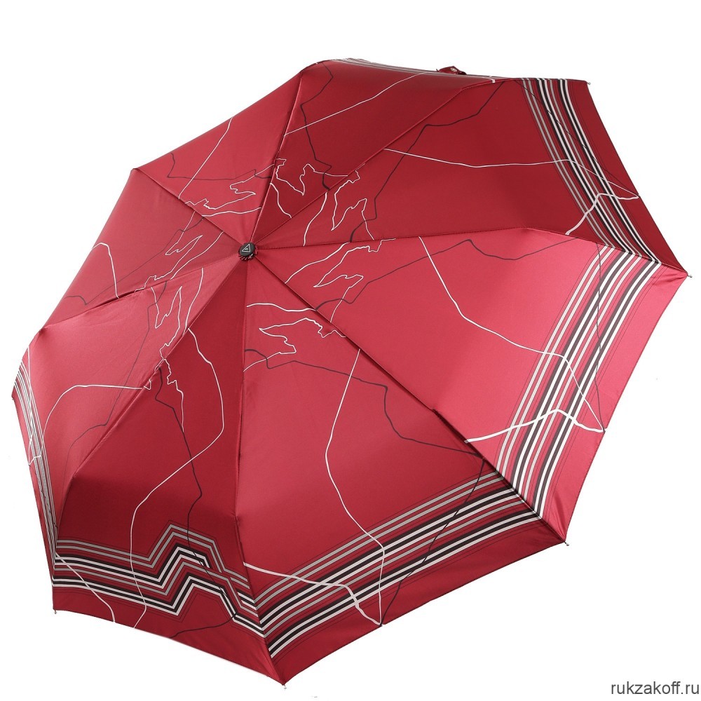 Женский зонт Fabretti UFS0039-4 автомат, 3 сложения, сатин бордовый