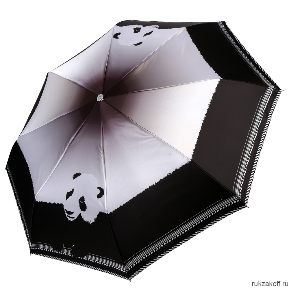 Женский зонт Fabretti L-20262-2 облегченный автомат, 3 сложения, сатин черный