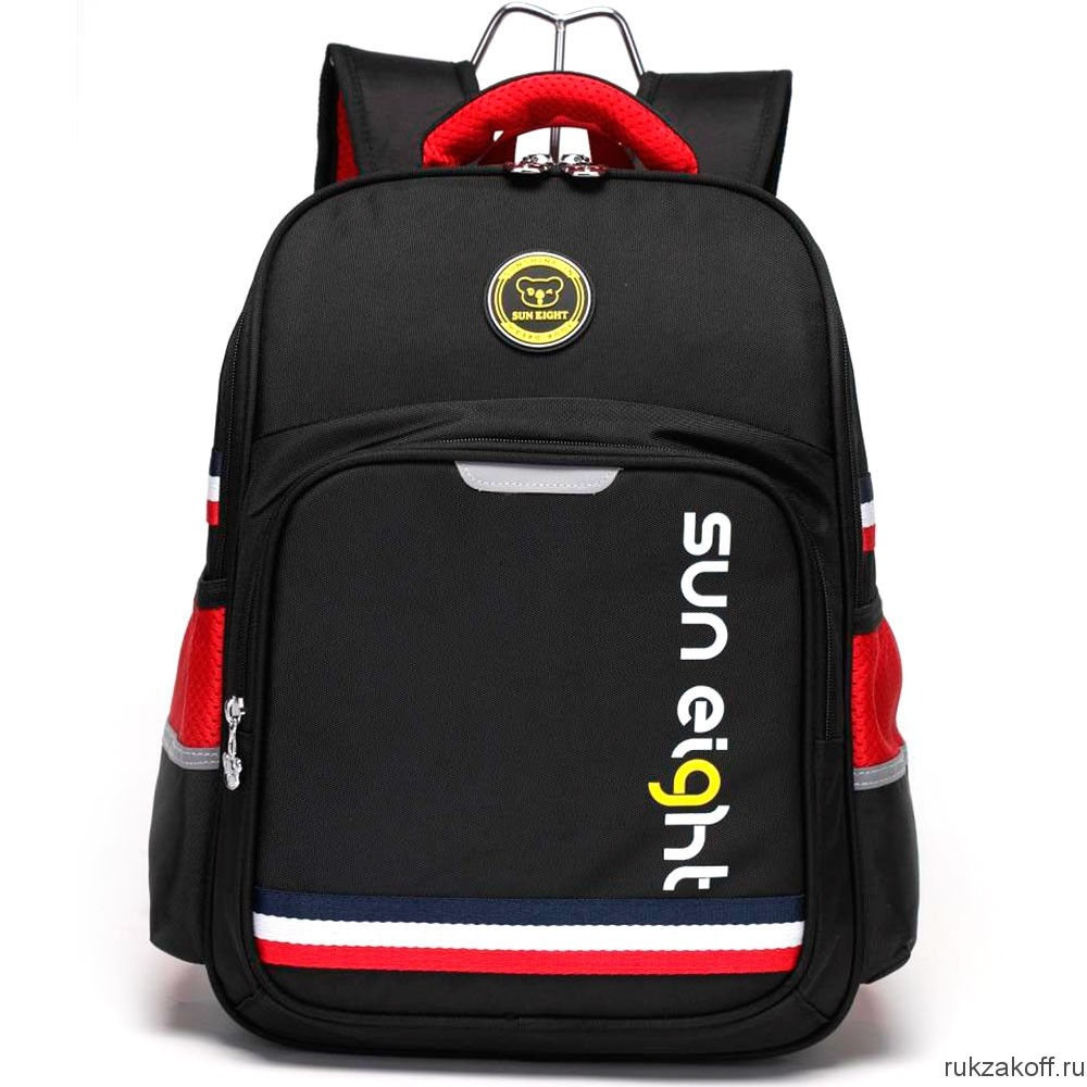 Рюкзак школьный Sun eight SE-2888 черный/красный
