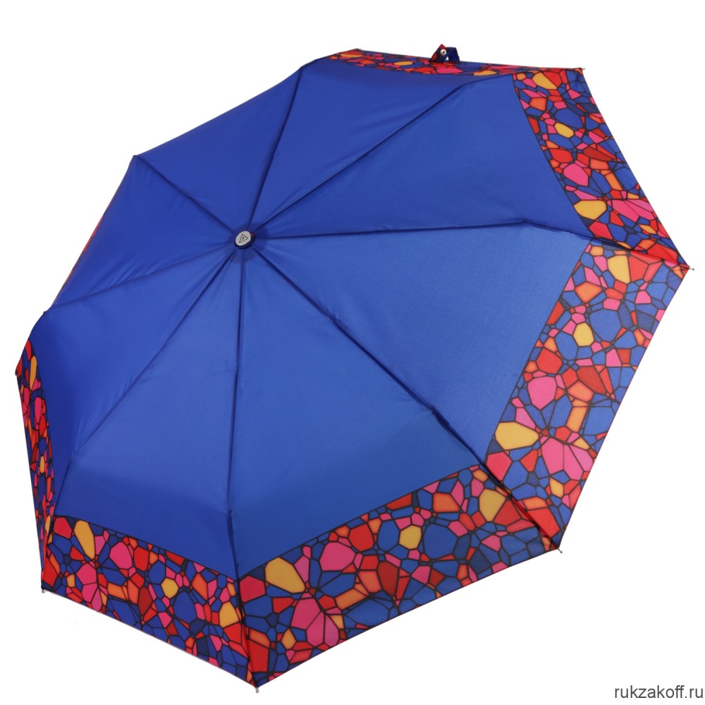 Женский зонт Fabretti UFLR0008-8 облегченный автомат,3 сложения, эпонж синий