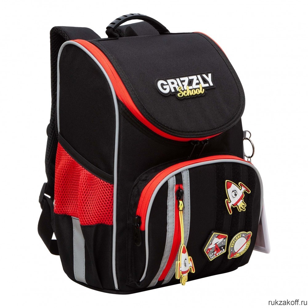 Рюкзак школьный с мешком GRIZZLY RAm-385-6 черный