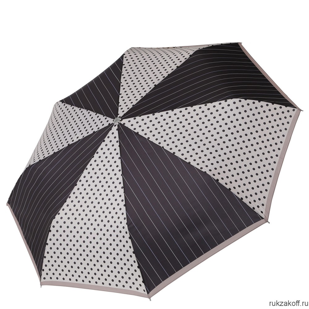 Женский зонт Fabretti L-20163-2 облегченный суперавтомат, 3 сложения,эпонж черный