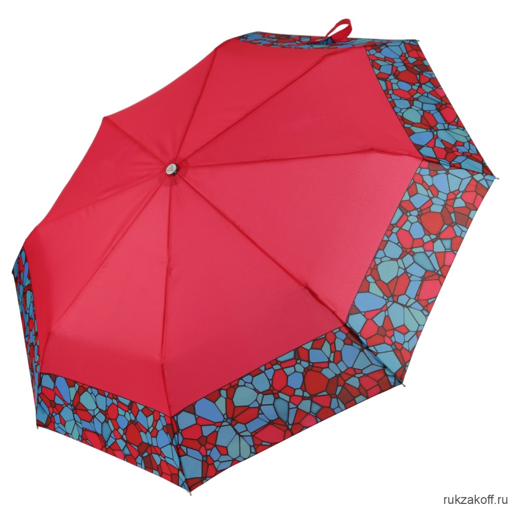 Женский зонт Fabretti UFLR0008-5 облегченный автомат,3 сложения, эпонж розовый