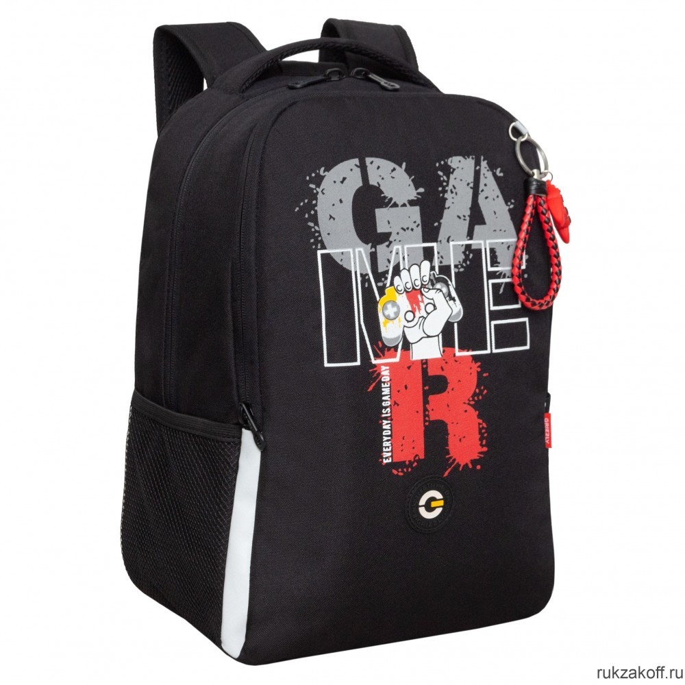 Рюкзак школьный GRIZZLY RB-451-4 черный - серый