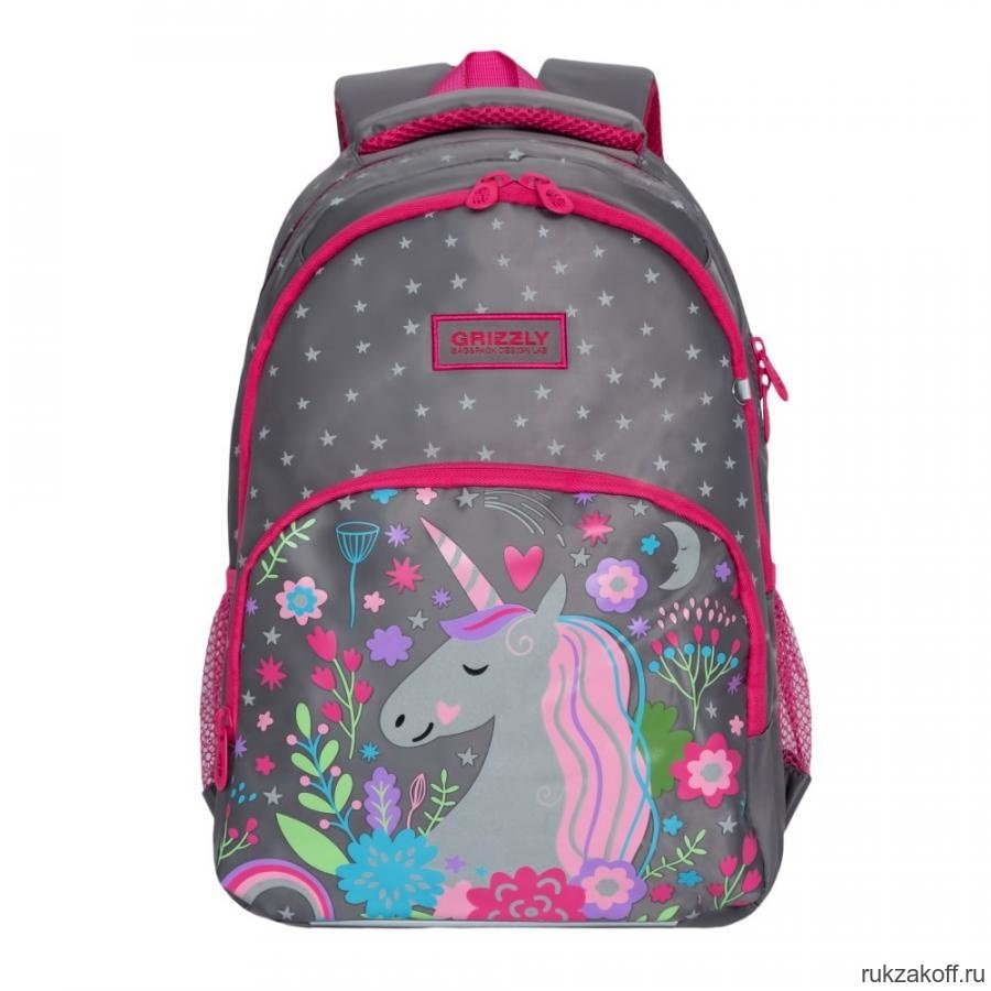 Школьный рюкзак Grizzly RG-966-1 Серый