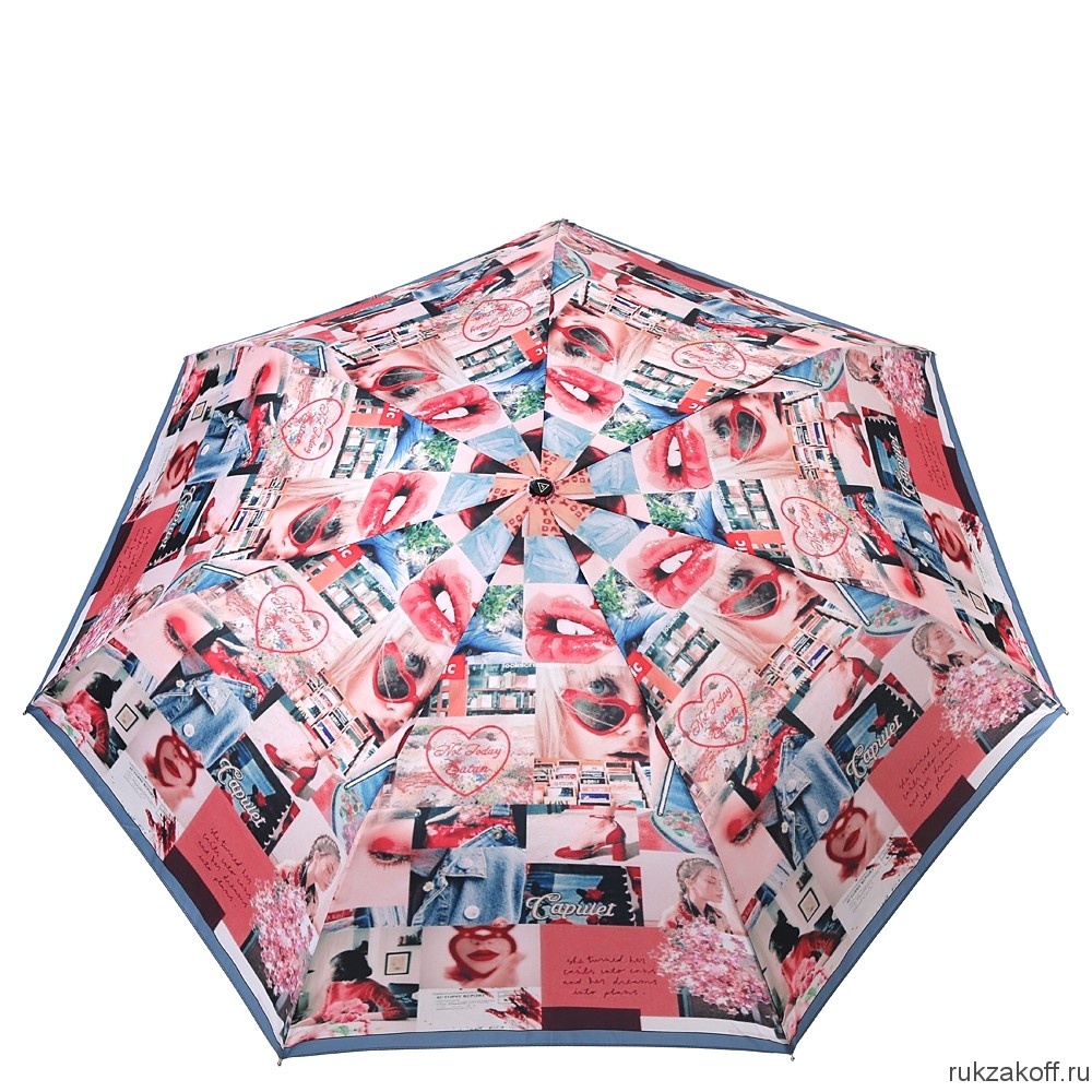 Женский зонт Fabretti P-20153-5 мини суперавтомат, 3 сложения,эпонж розовый