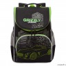 Рюкзак школьный с мешком GRIZZLY RAm-385-2/1 (/1 черный - салатовый)