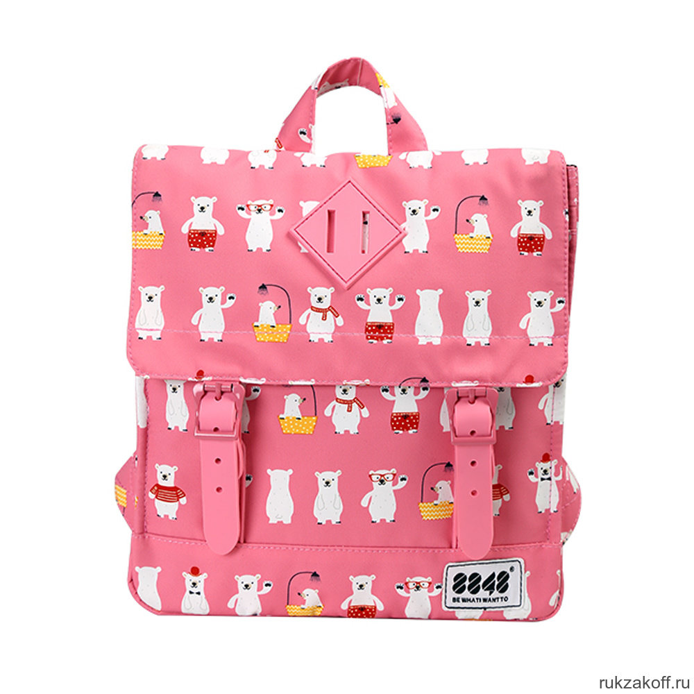Рюкзак 8848 Fuzzy детский с принтом "Мишки" Розовый/Белый/Красный