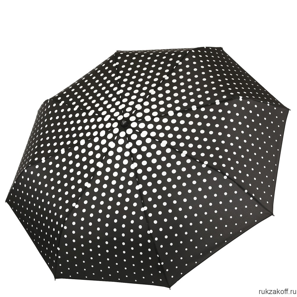 Женский зонт Fabretti C-2001-2 облегченный автомат, 3 сложения, эпонж черный