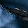 Сумка на пояс Никита Грузовик синяя блестящая из натуральной кожи