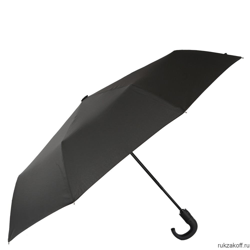 Мужской зонт Fabretti UGS1001-2 автомат, 3 сложения, ручка крюк черный