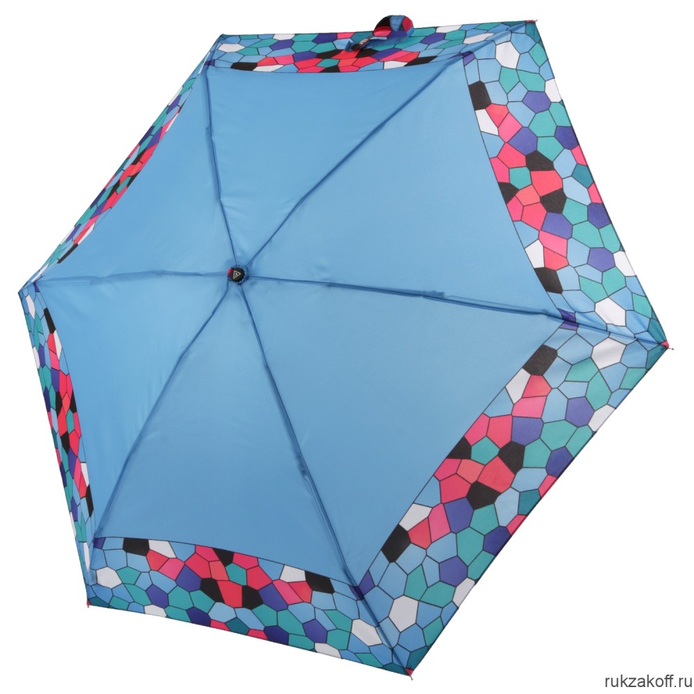 Женский зонт Fabretti UFZ0001-9 механический, 5 сложений, эпонж голубой
