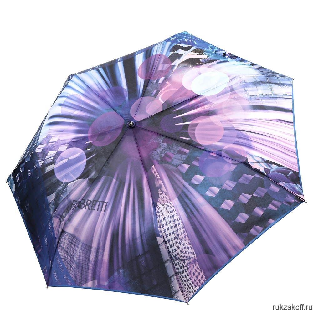 Женский зонт Fabretti P-20189-10 автомат, 3 сложения, эпонж фиолетовый