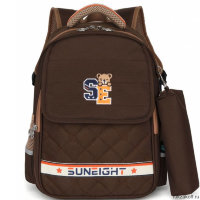 Рюкзак школьный в комплекте с пеналом Sun eight SE-2748 Коричневый