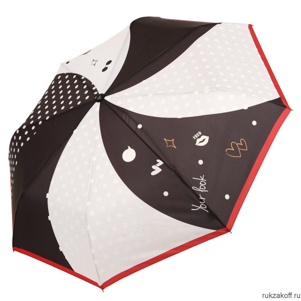 Женский зонт Fabretti UFW0001-4 автомат, 3 сложения, эпонж красный