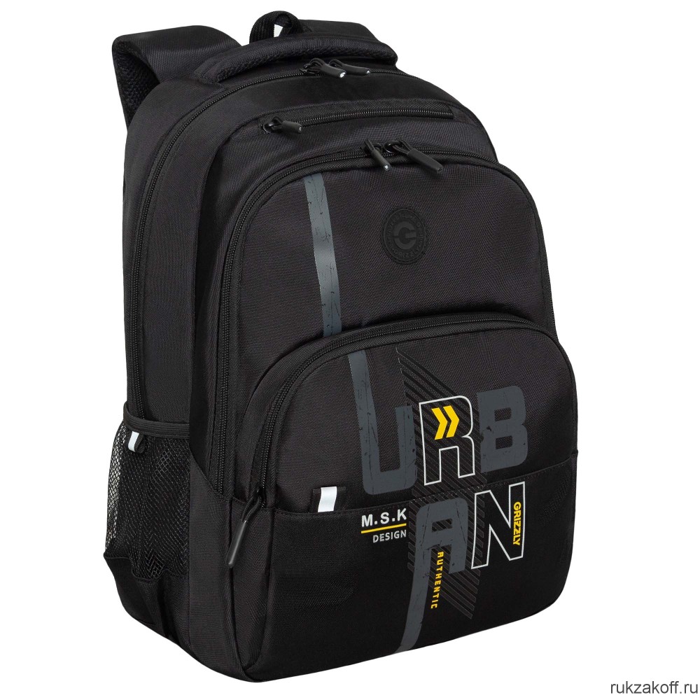 Рюкзак GRIZZLY RU-430-2 черный - желтый