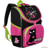 Рюкзак школьный с мешком Grizzly RAm-184-8 черный - розовый