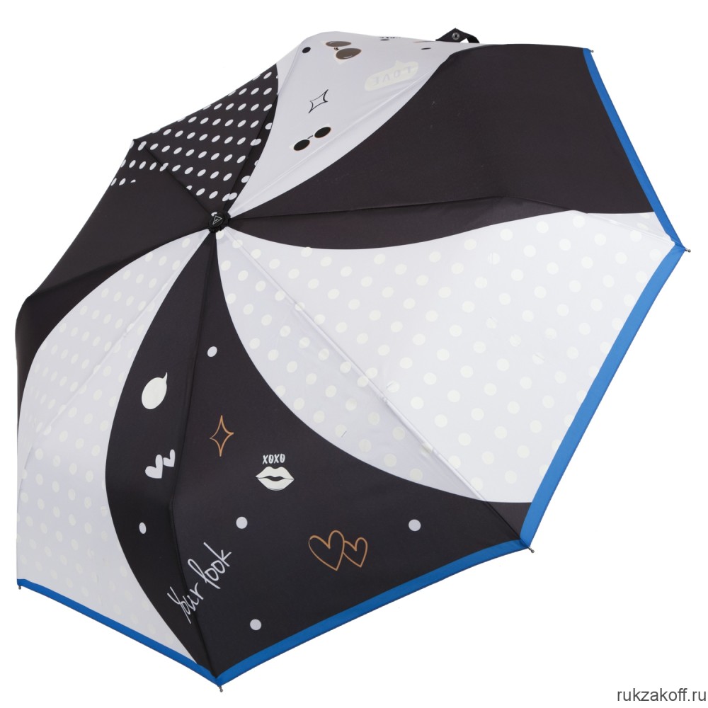 Женский зонт Fabretti UFW0001-8 автомат, 3 сложения, эпонж синий