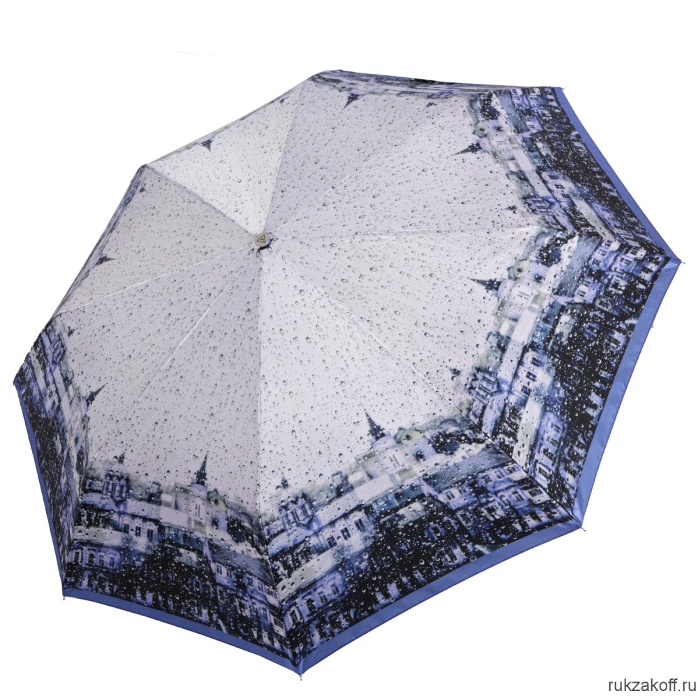 Женский зонт Fabretti UFLS0015-8 облегченный автомат, 3 сложения, сатин синий