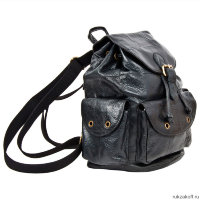 Кожаный рюкзак Polar 0302 Черный