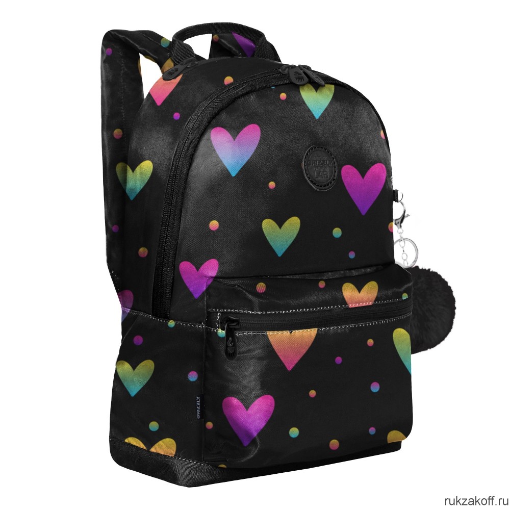 Рюкзак GRIZZLY RXL-323-12 радужные сердечки