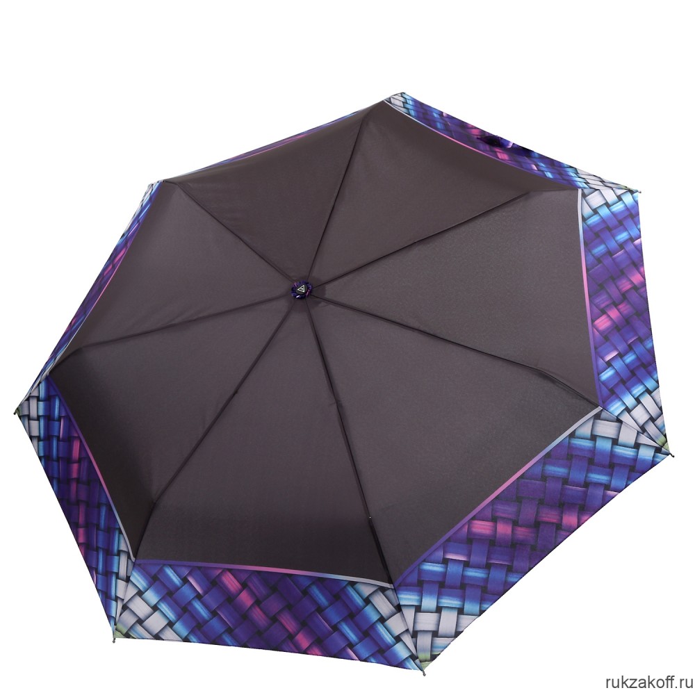 Женский зонт Fabretti P-20194-3 автомат, 3 сложения, эпонж черный