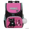Рюкзак школьный с мешком GRIZZLY RAm-384-1 черный - розовый