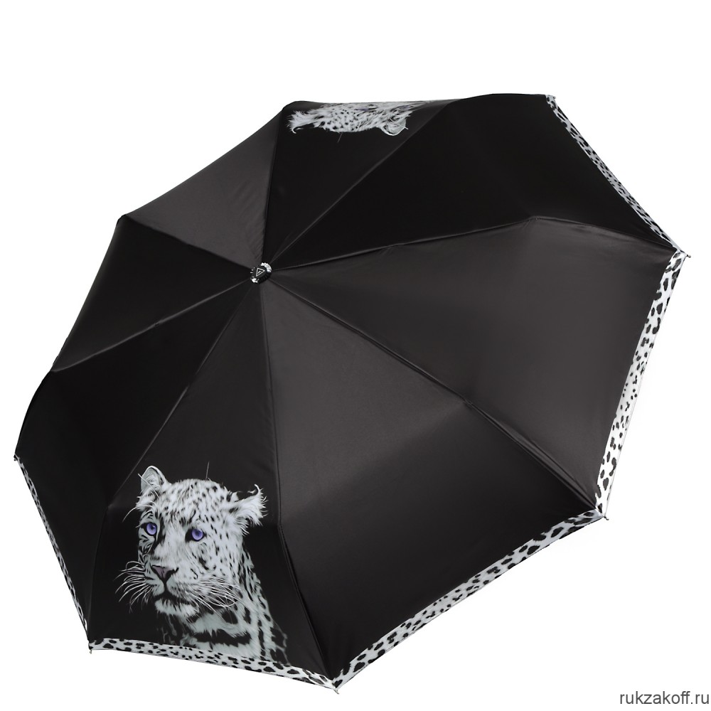 Женский зонт Fabretti S-20233-3 автомат, 3 сложения, сатин серый