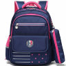 Рюкзак школьный в комплекте с пеналом Sun eight SE-2789 Тёмно-синий/Розовый