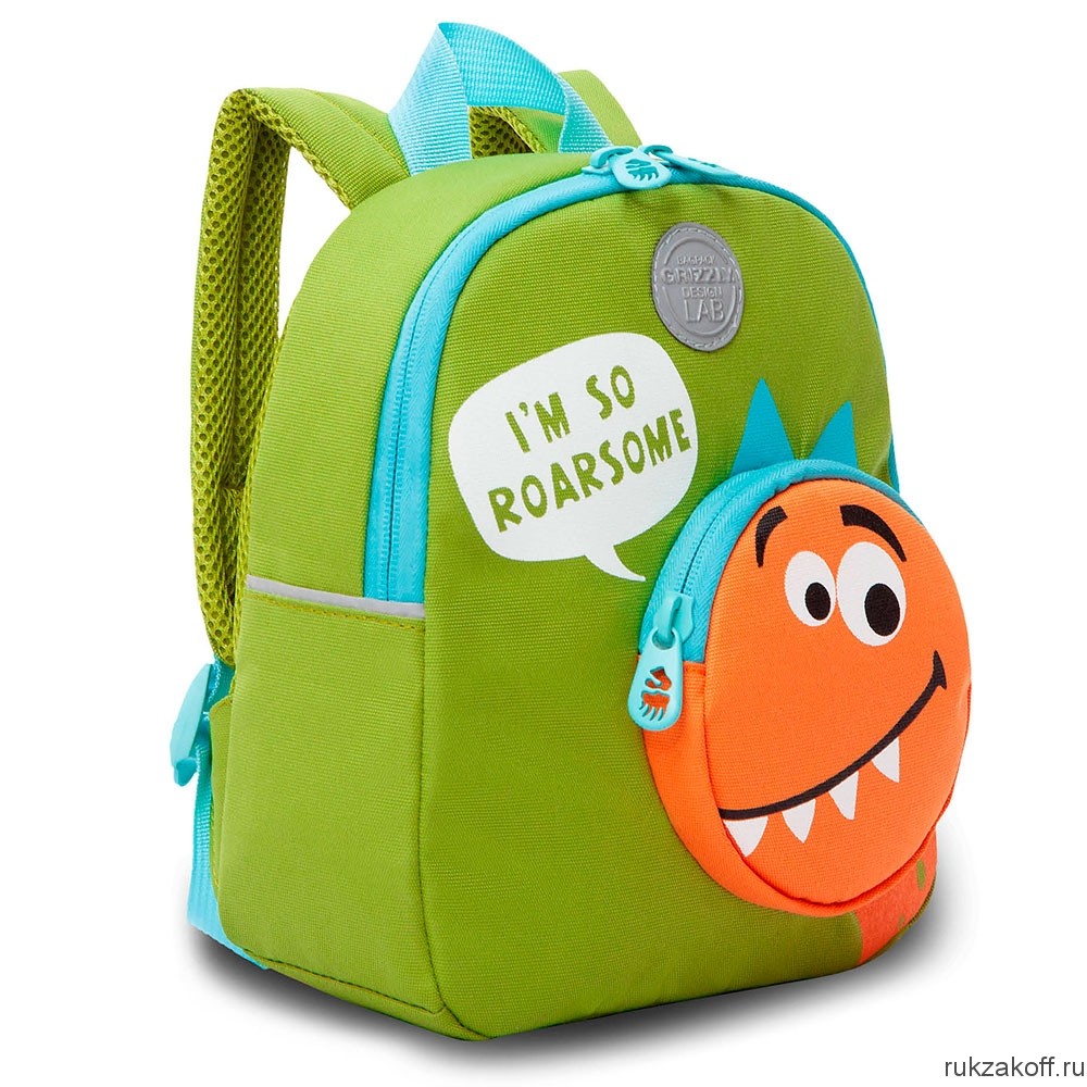 Рюкзак детский GRIZZLY RK-280-3 салатовый - оранжевый