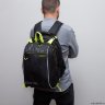 Рюкзак школьный с мешком Grizzly RB-056-1/1 (/1 черный - салатовый)