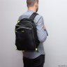 Рюкзак школьный с мешком Grizzly RB-056-1/1 (/1 черный - салатовый)