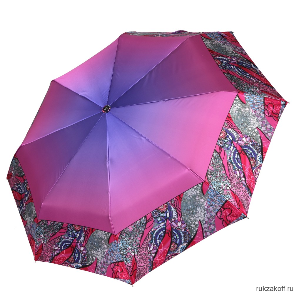 Женский зонт Fabretti S-20221-5 автомат, 3 сложения, сатин розовый