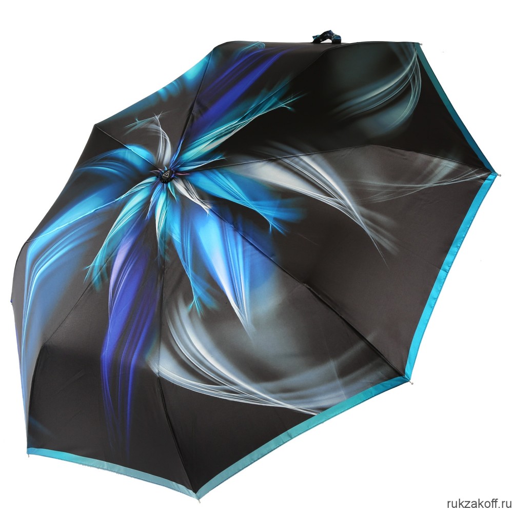 Женский зонт Fabretti UFS0002-9 автомат, 3 сложения, сатин голубой