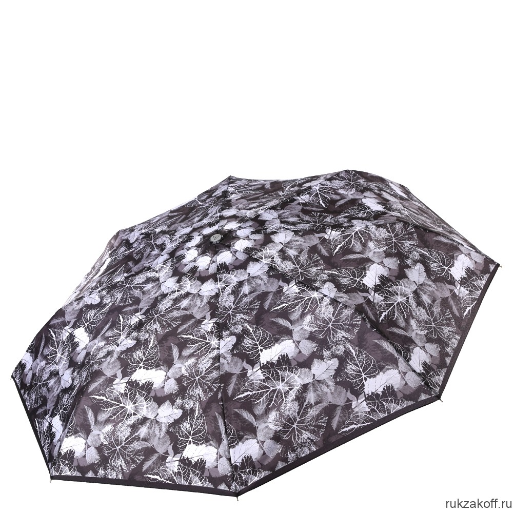 Женский зонт Fabretti L-17124-9 облегченный суперавтомат, 3 сложения, эпонж серый