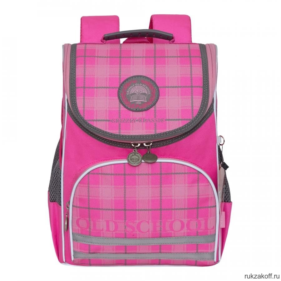 Рюкзак школьный с мешком Grizzly RAm-084-7 Жимолость - розовый
